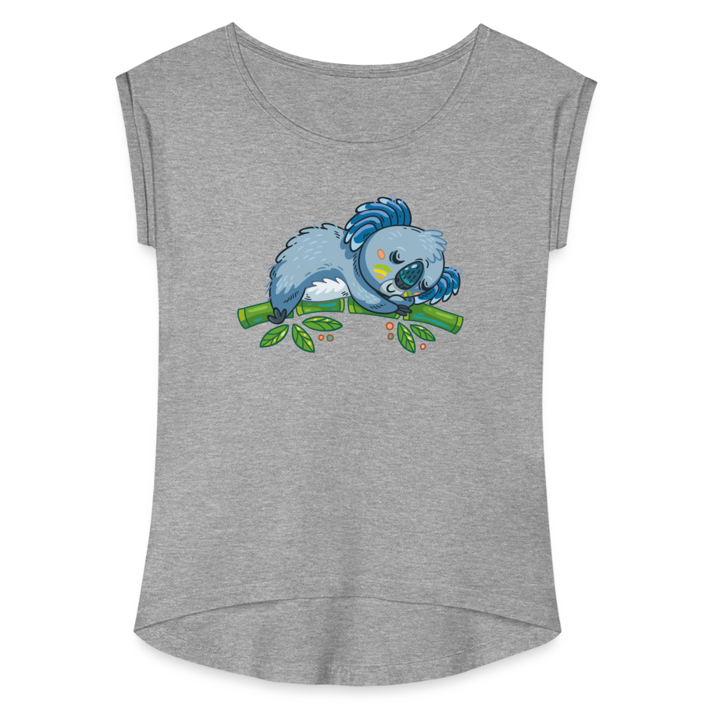 Women's Roll Cuff T-Shirt - heather gray