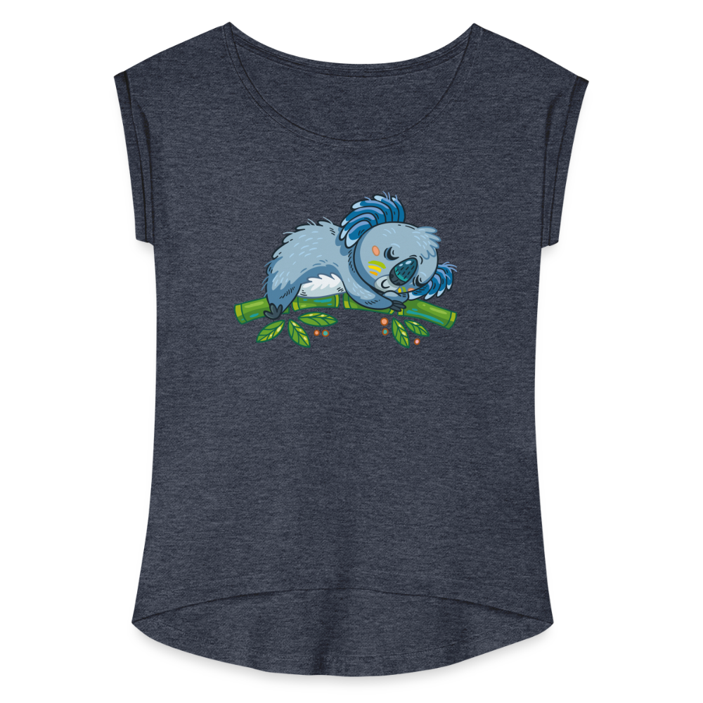 Women's Roll Cuff T-Shirt - navy heather