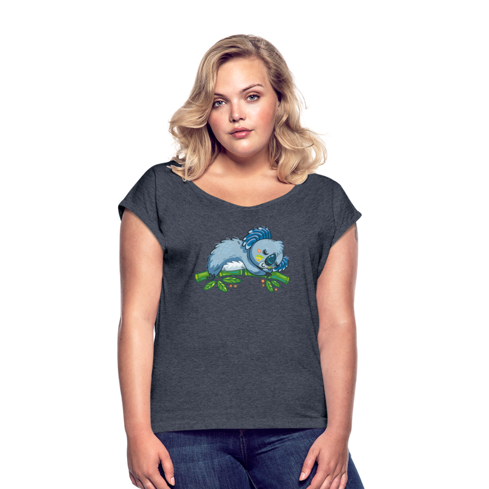 Women's Roll Cuff T-Shirt - navy heather