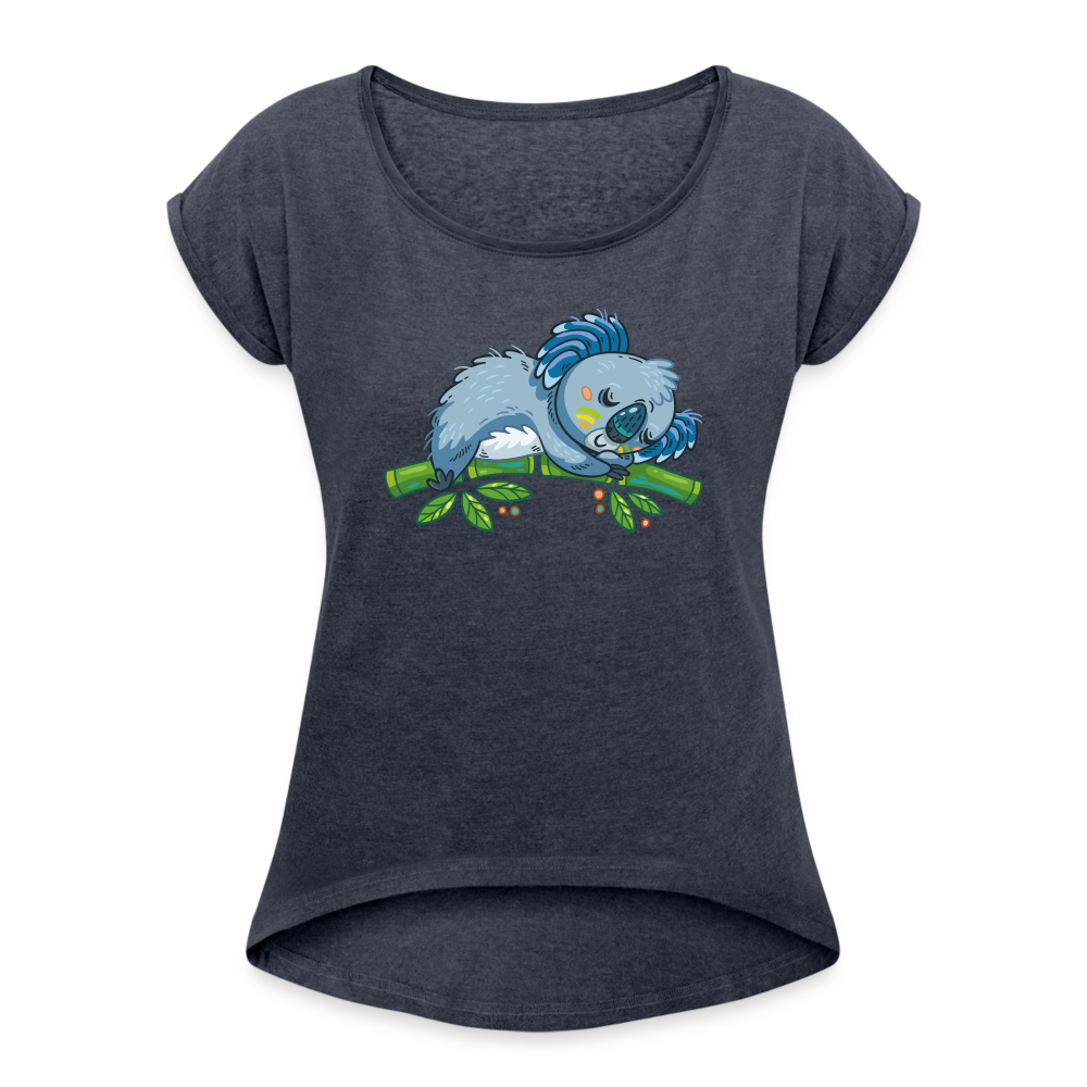 Women's Roll Cuff T-Shirt - navy heather