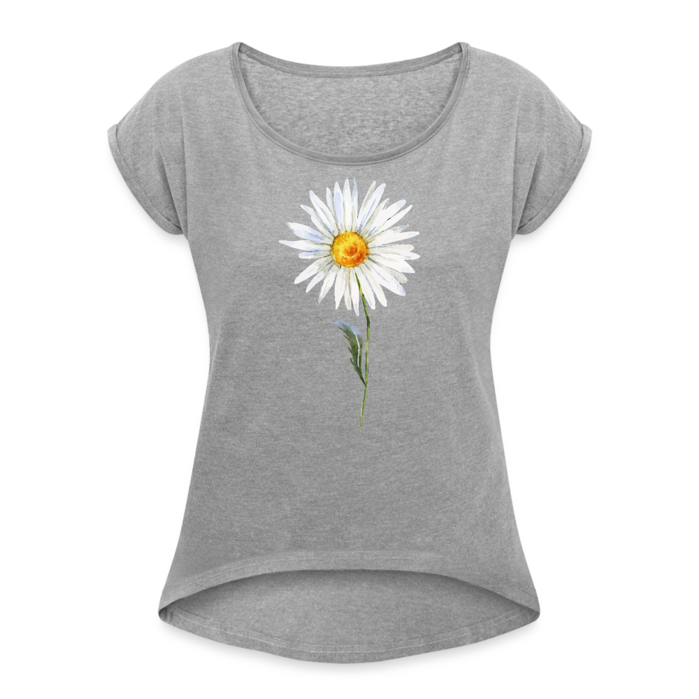 Women's Roll Cuff T-Shirt - heather gray