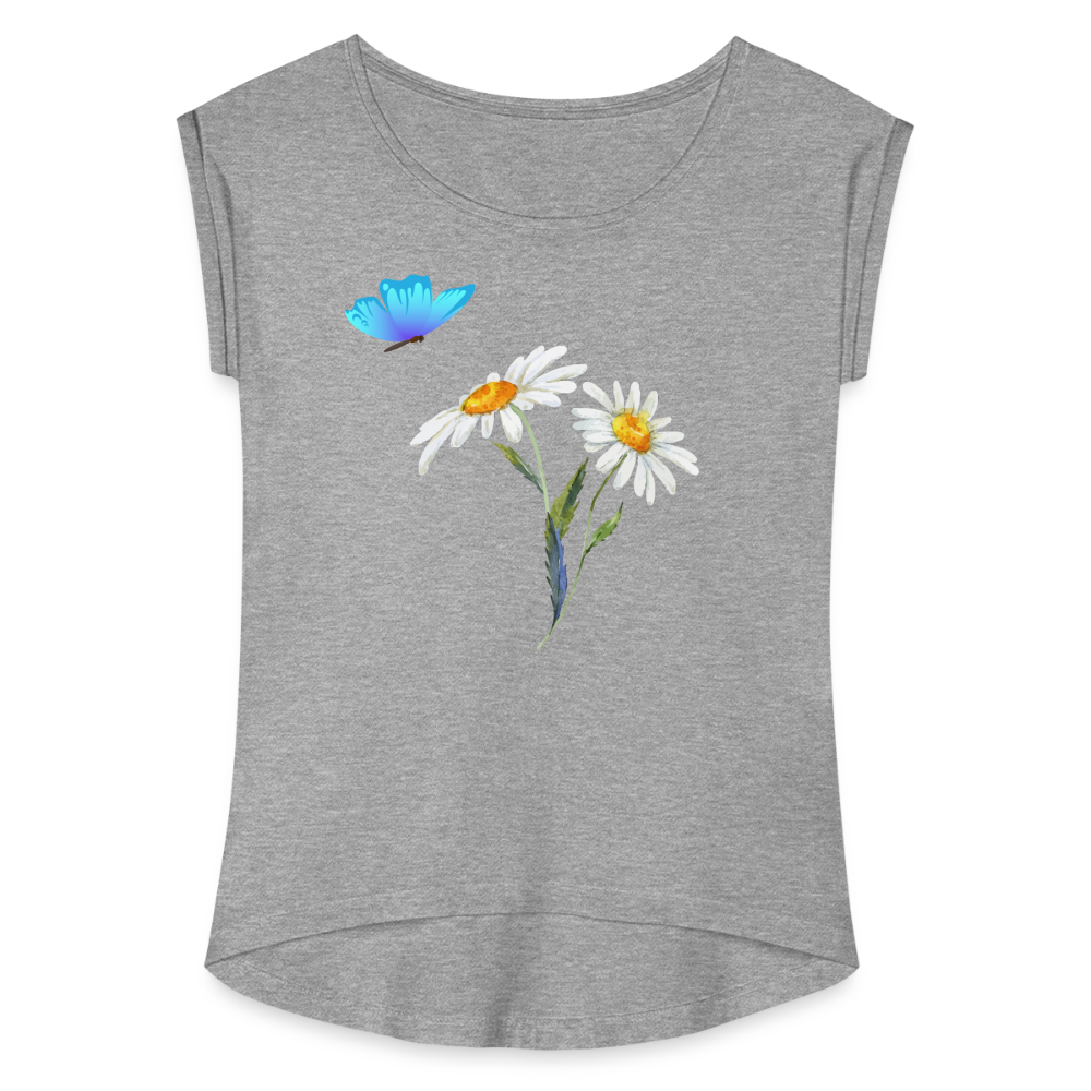 Women's Roll Cuff T-Shirt - heather gray