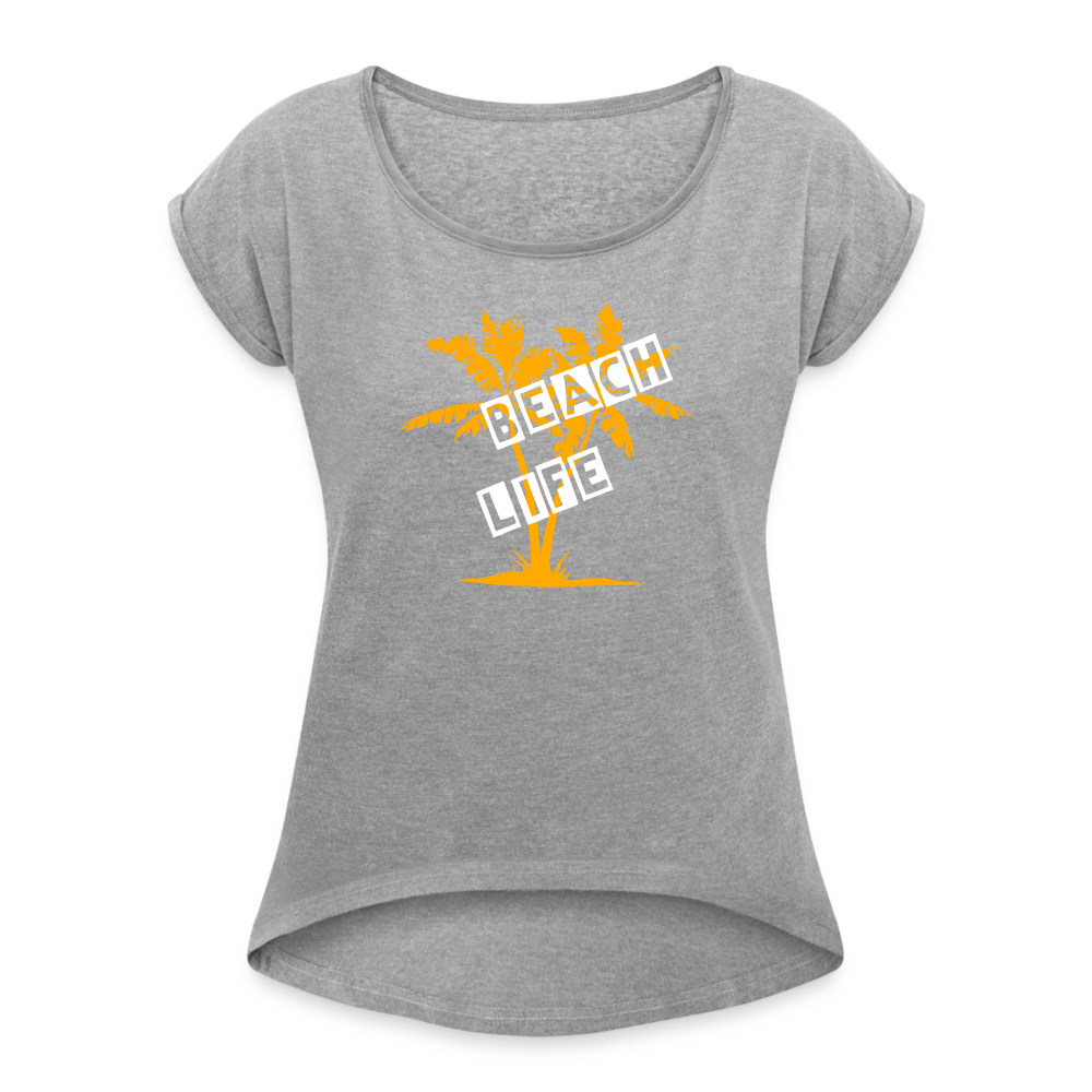 Women's Roll Cuff T-Shirt - heather gray