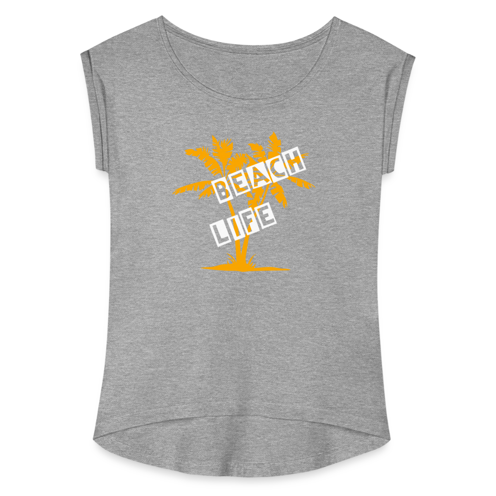 Women's Roll Cuff T-Shirt - heather gray