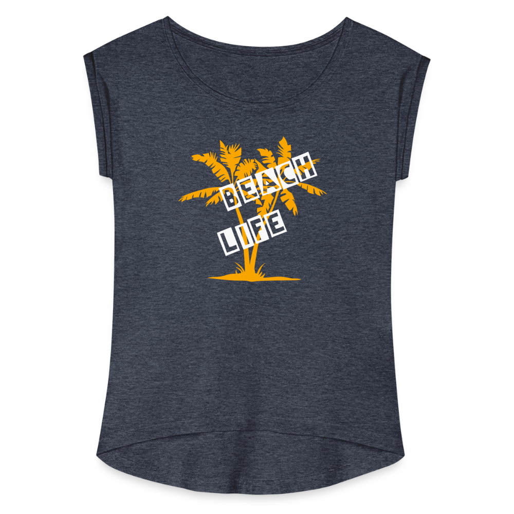 Women's Roll Cuff T-Shirt - navy heather