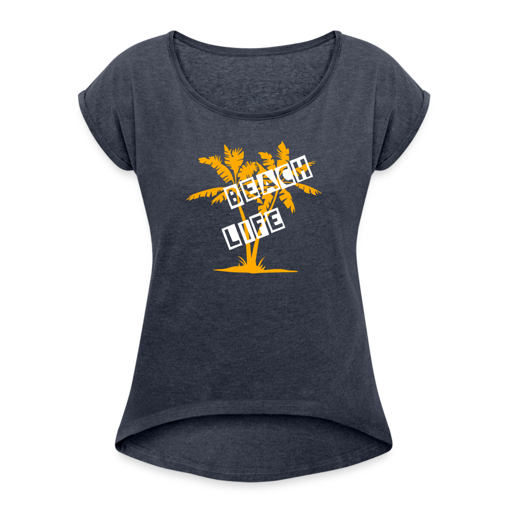 Women's Roll Cuff T-Shirt - navy heather