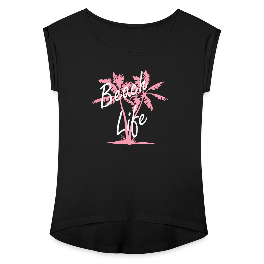 Women's Roll Cuff T-Shirt - black