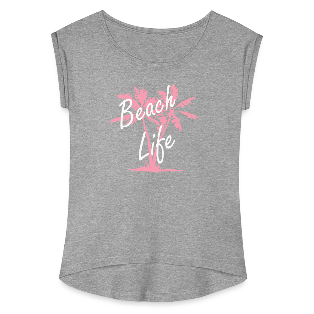 Women's Roll Cuff T-Shirt - heather gray