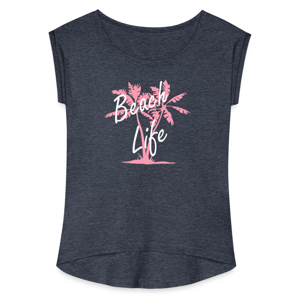 Women's Roll Cuff T-Shirt - navy heather