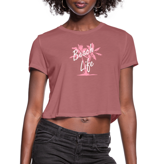 Women's Cropped T-Shirt - mauve