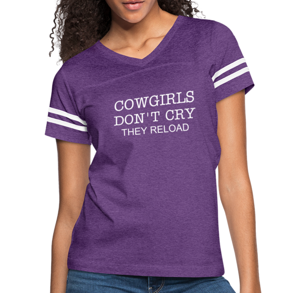 Women’s Vintage Sport T-Shirt - vintage purple/white