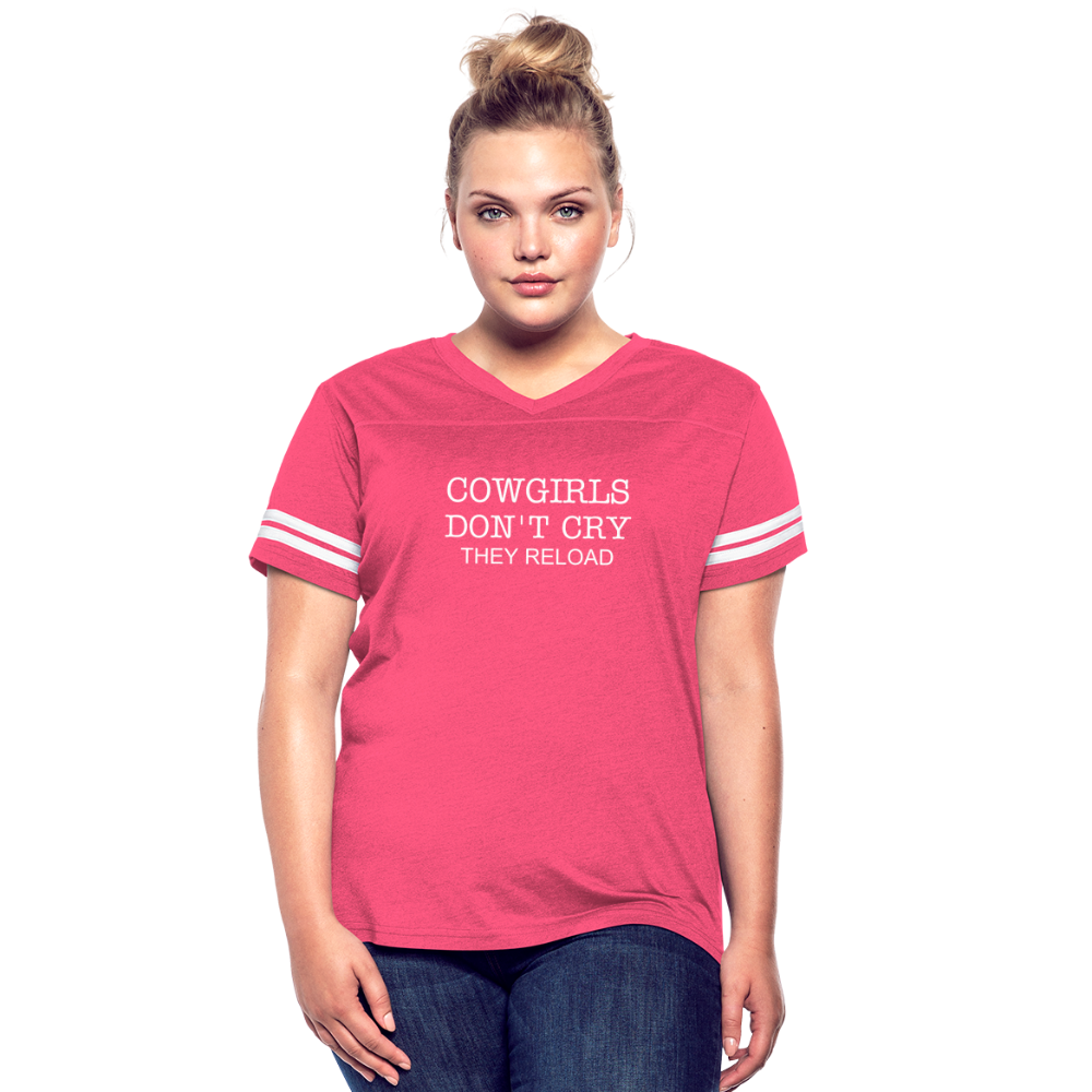 Women’s Vintage Sport T-Shirt - vintage pink/white