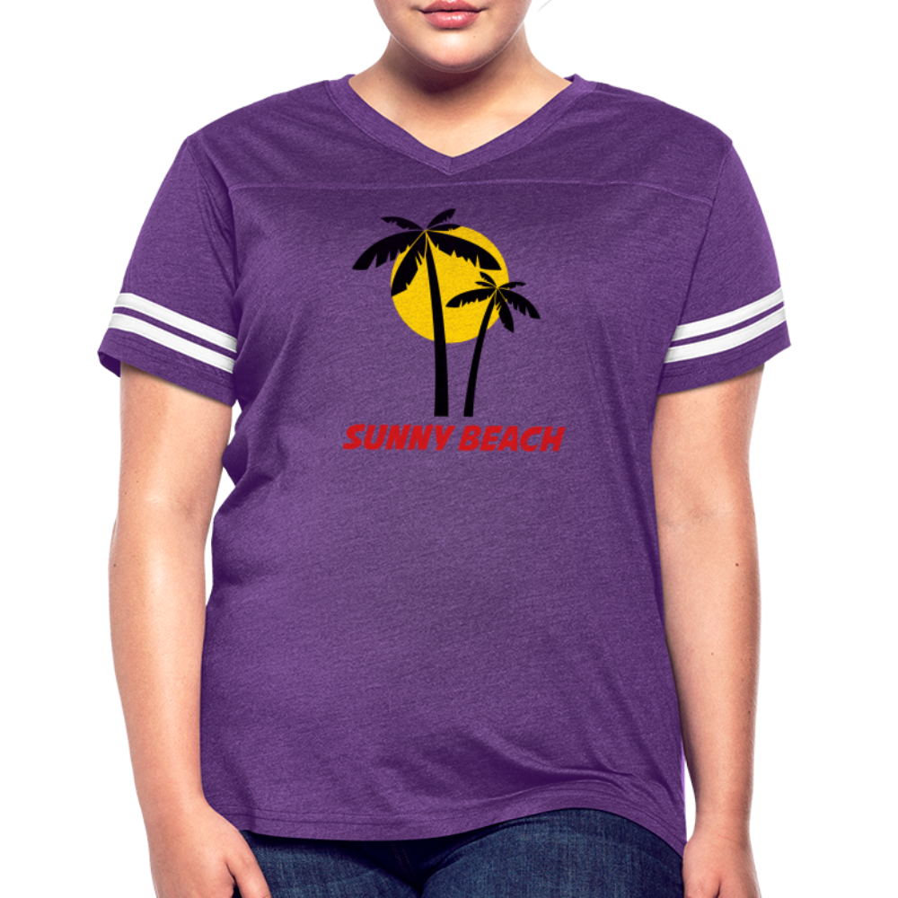 Women’s Vintage Sport T-Shirt - vintage purple/white