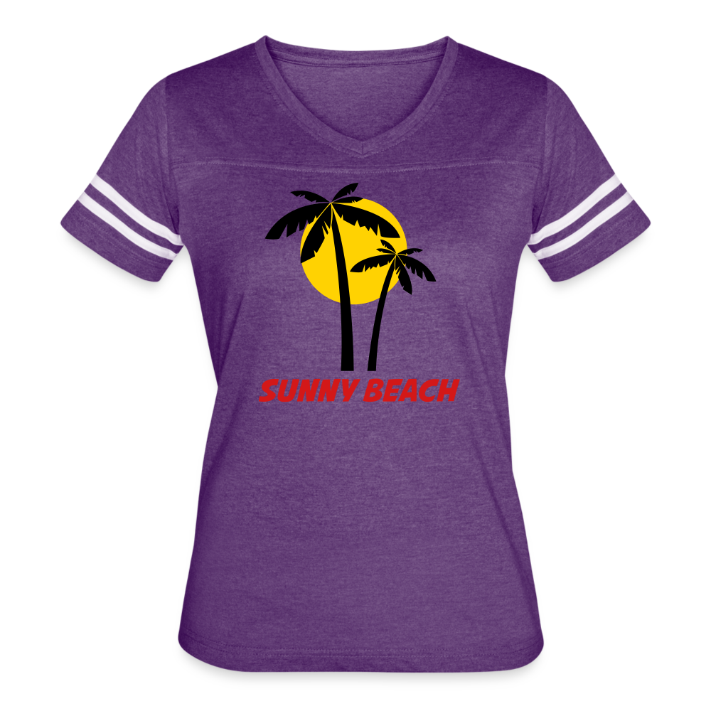 Women’s Vintage Sport T-Shirt - vintage purple/white