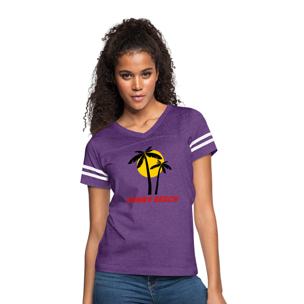 Women’s Vintage Sport T-Shirt - vintage purple/white