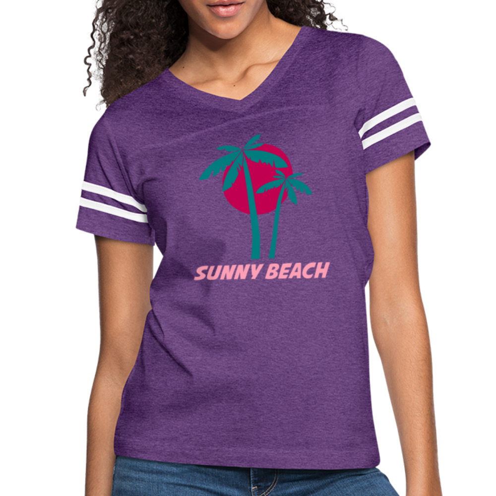 Women’s Vintage Sport T-Shirt - vintage purple/white