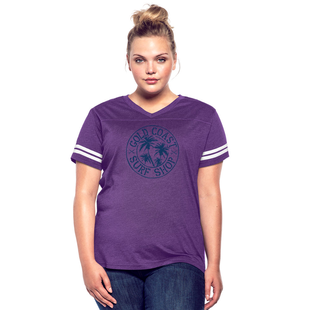 Women’s Vintage Sport T-Shirt - vintage purple/white