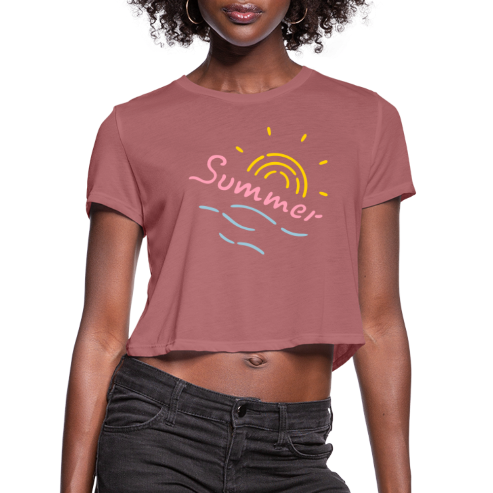 Women's Cropped T-Shirt - mauve