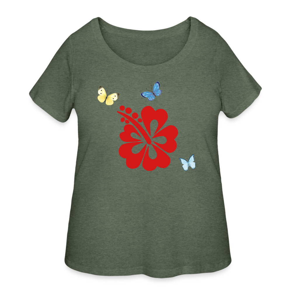 Women’s Curvy T-Shirt - heather military green