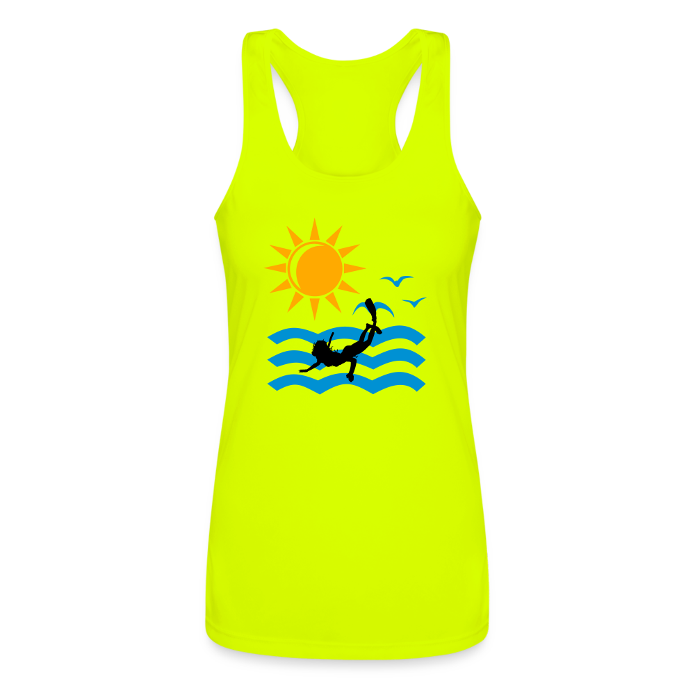 Women’s Performance Racerback Tank Top - neon yellow