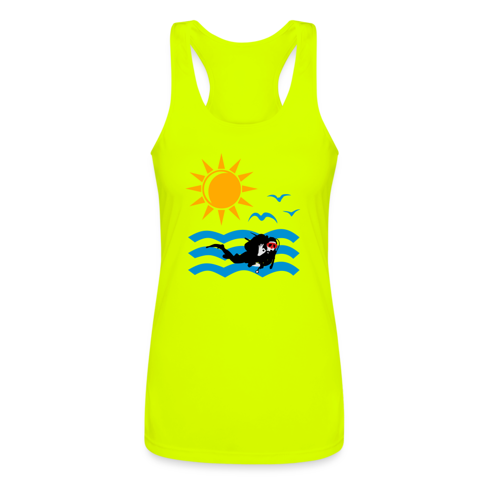 Women’s Performance Racerback Tank Top - neon yellow