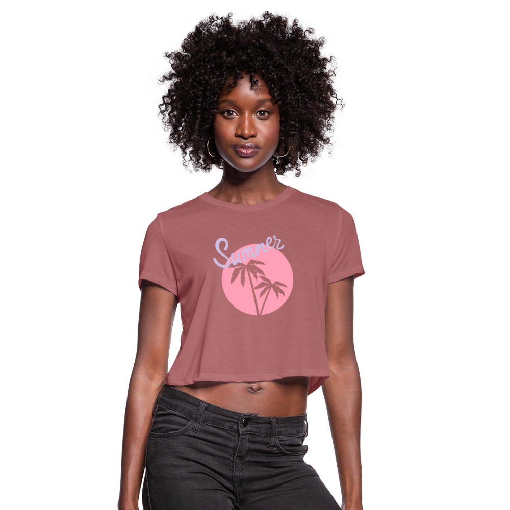 Women's Cropped T-Shirt - mauve