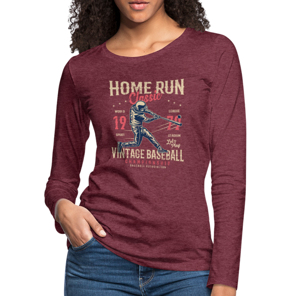 Women's Premium Long Sleeve T-Shirt - heather burgundy