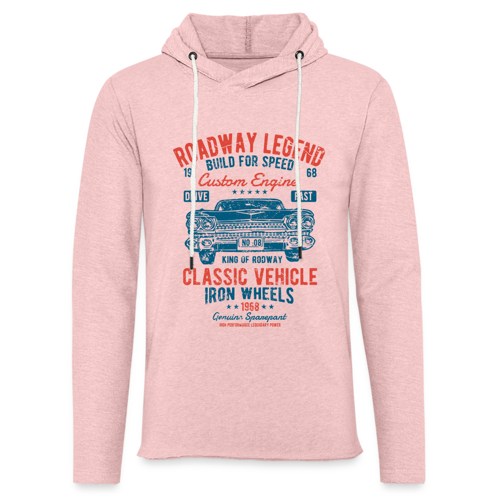 Unisex Lightweight Terry Hoodie - cream heather pink