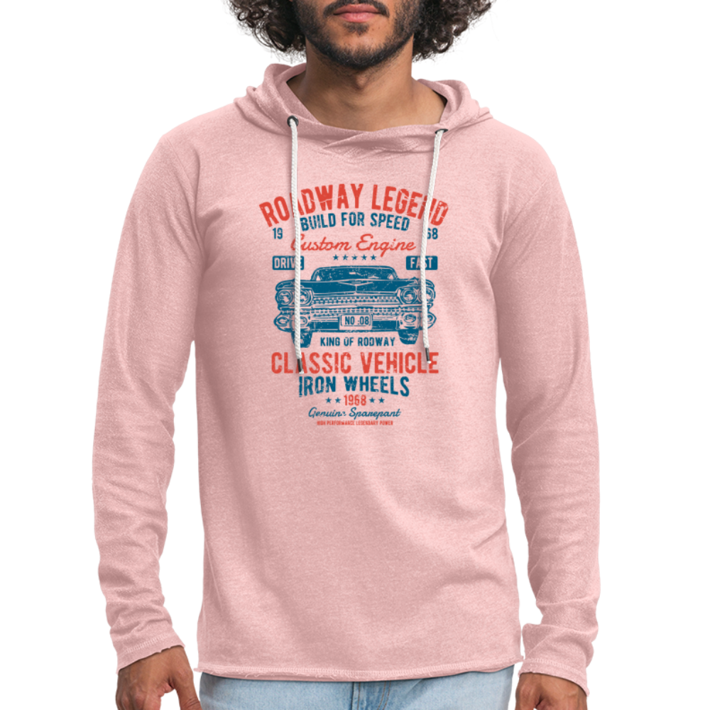 Unisex Lightweight Terry Hoodie - cream heather pink