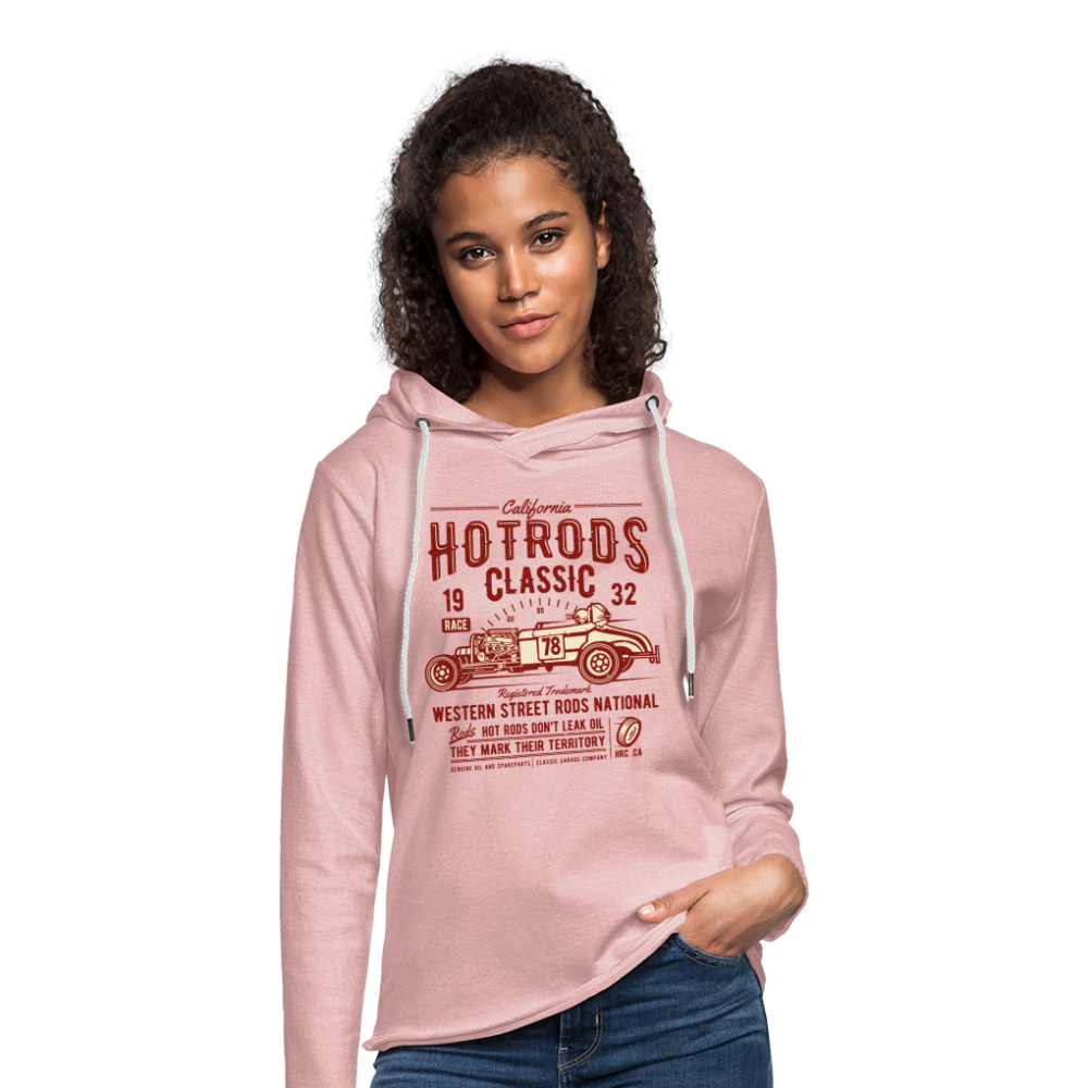 Unisex Lightweight Terry Hoodie - cream heather pink