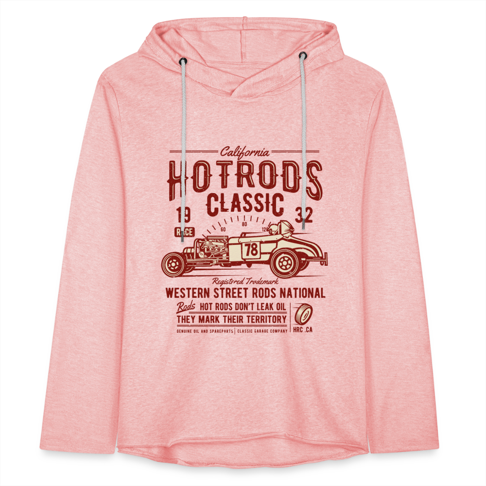 Unisex Lightweight Terry Hoodie - cream heather pink