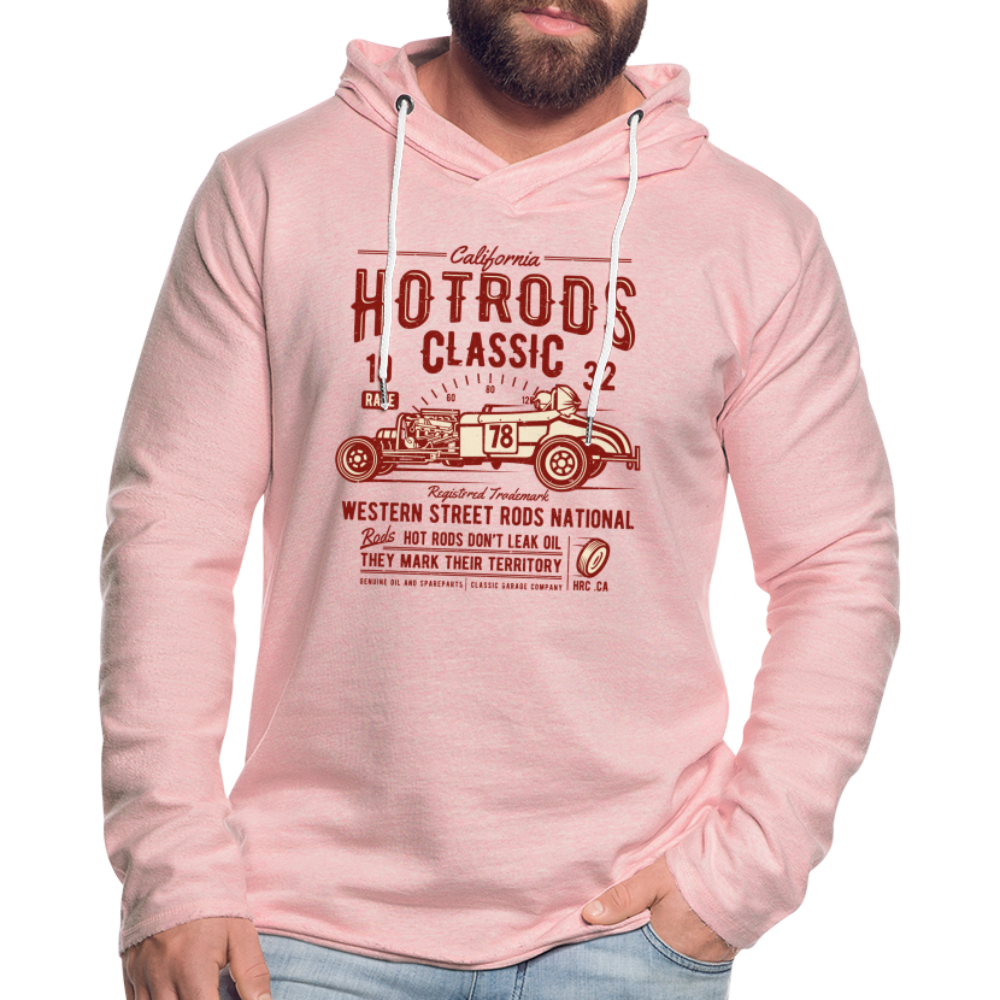 Unisex Lightweight Terry Hoodie - cream heather pink