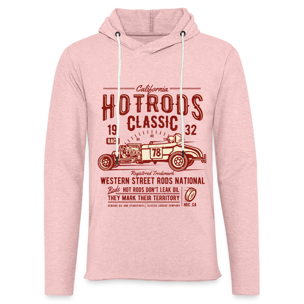 Unisex Lightweight Terry Hoodie - cream heather pink