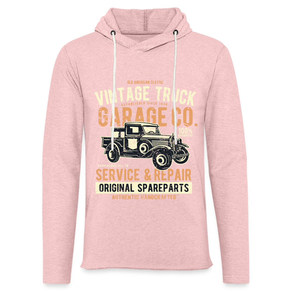 Unisex Lightweight Terry Hoodie - cream heather pink