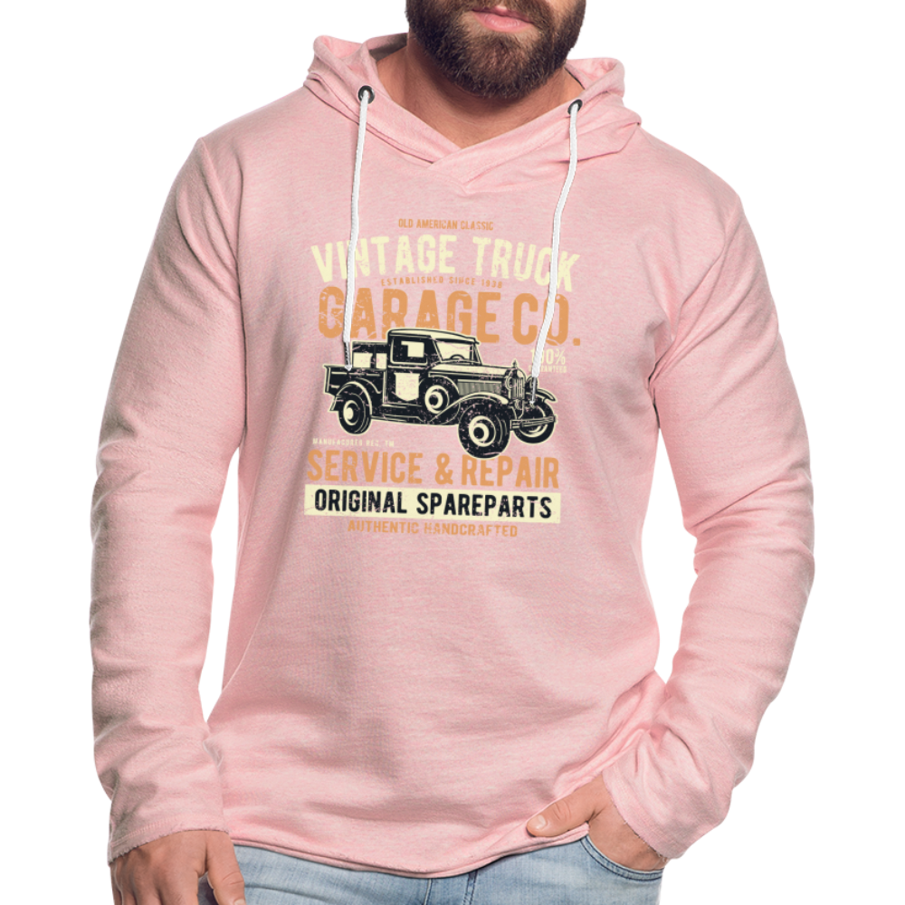 Unisex Lightweight Terry Hoodie - cream heather pink