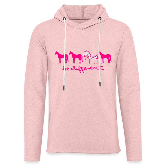 Unisex Lightweight Terry Hoodie - cream heather pink