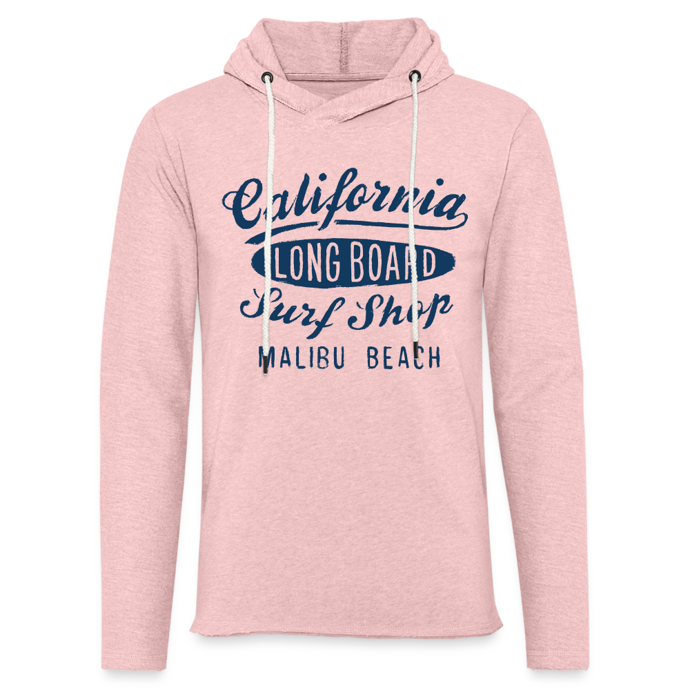 Unisex Lightweight Terry Hoodie - cream heather pink