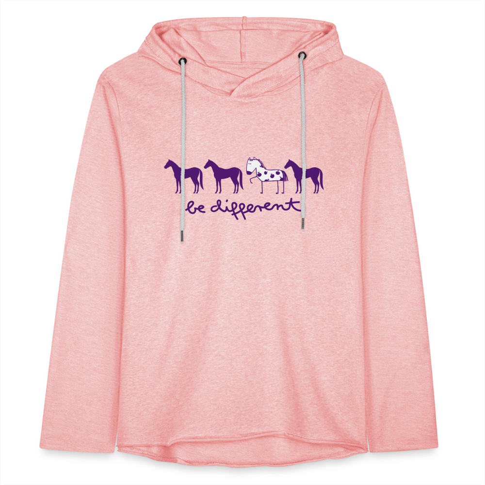 Unisex Lightweight Terry Hoodie - cream heather pink