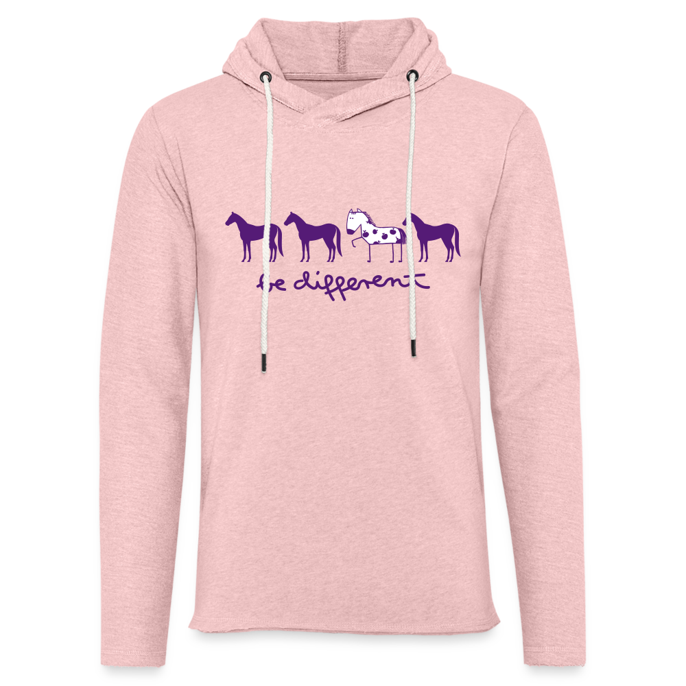 Unisex Lightweight Terry Hoodie - cream heather pink