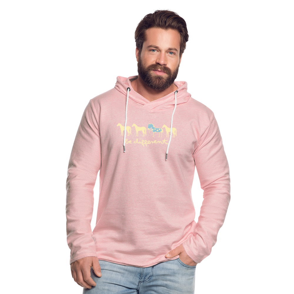 Unisex Lightweight Terry Hoodie - cream heather pink