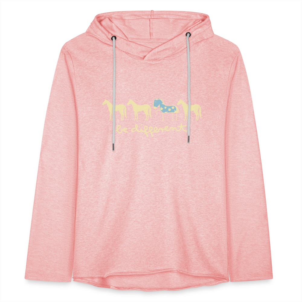 Unisex Lightweight Terry Hoodie - cream heather pink