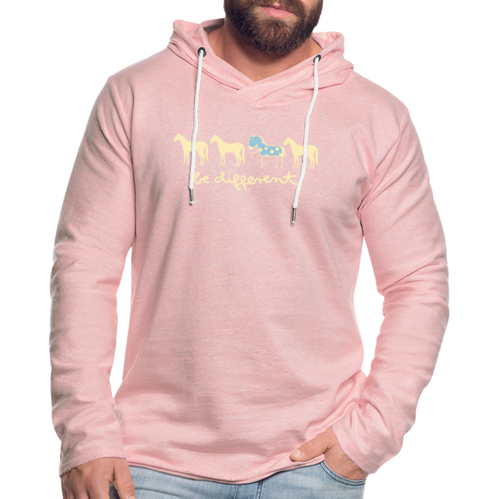 Unisex Lightweight Terry Hoodie - cream heather pink