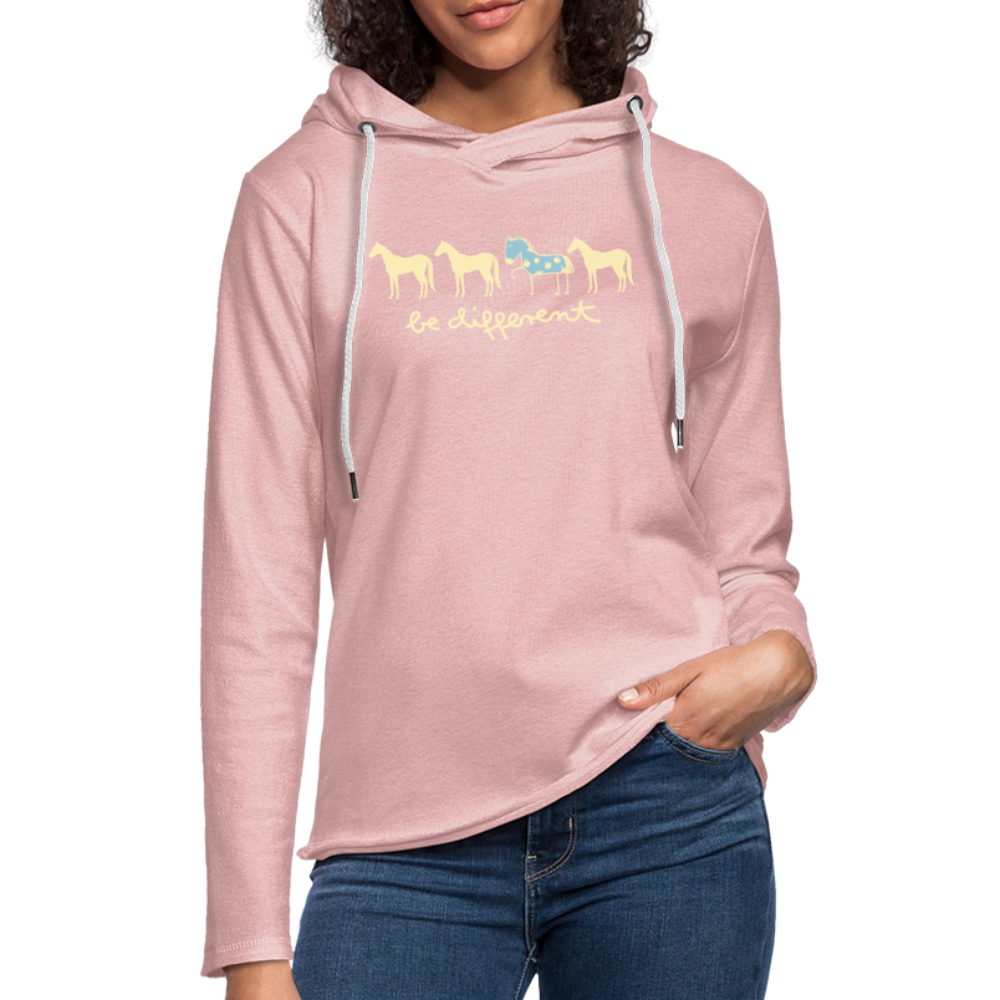 Unisex Lightweight Terry Hoodie - cream heather pink