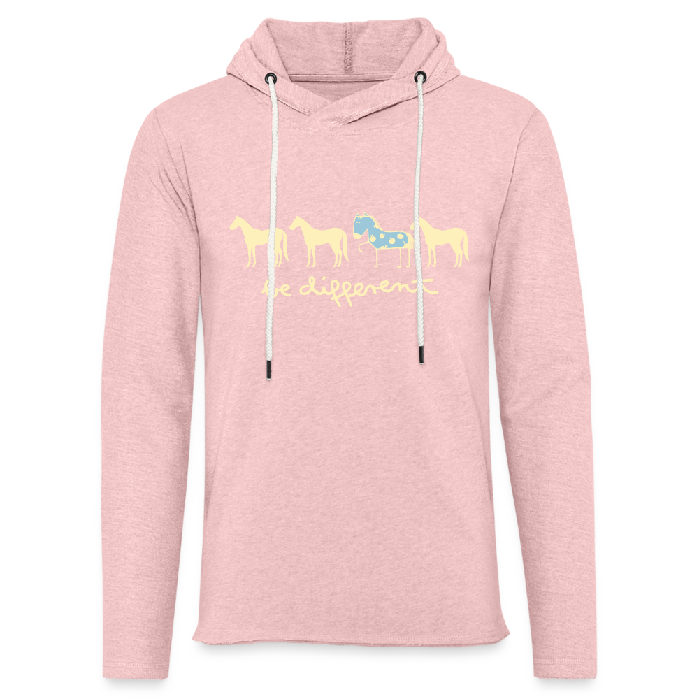 Unisex Lightweight Terry Hoodie - cream heather pink