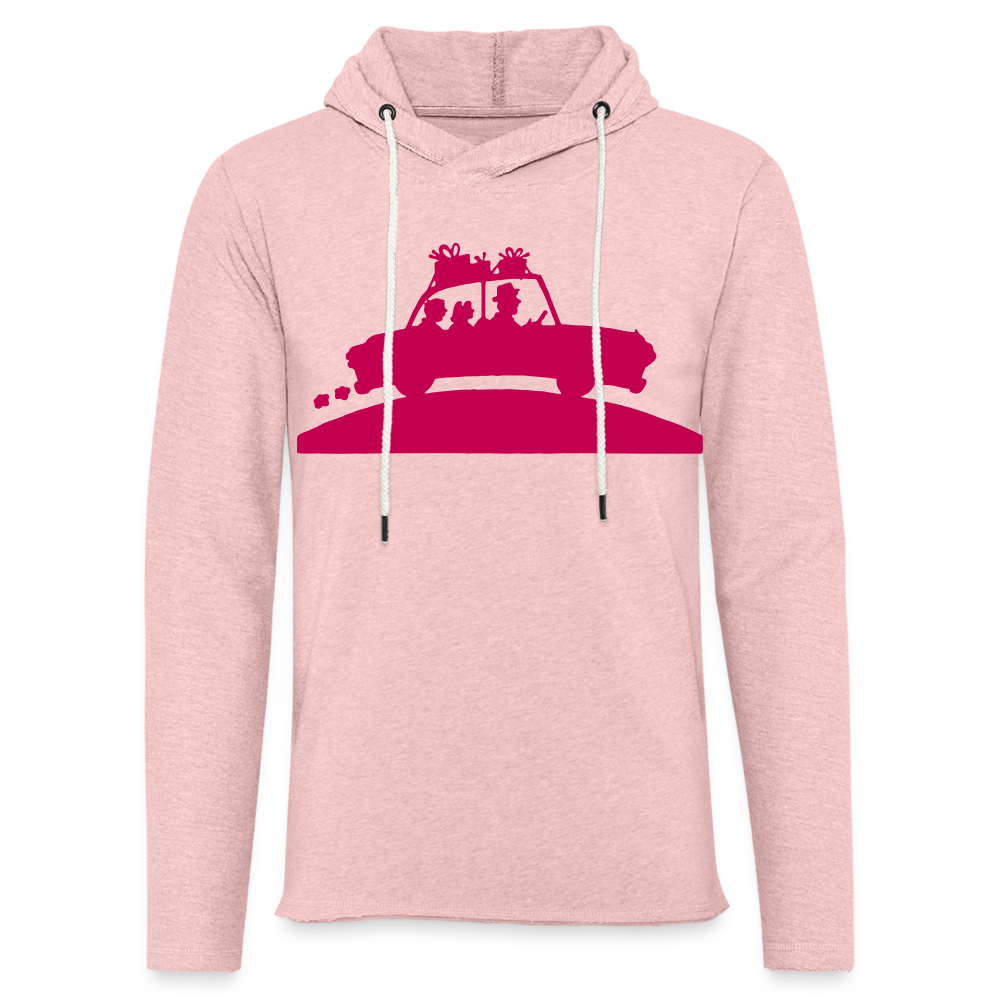 Unisex Lightweight Terry Hoodie - cream heather pink