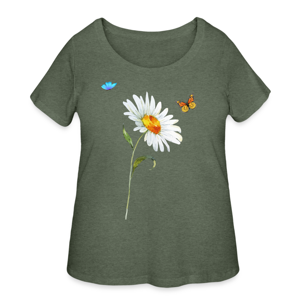 Women’s Curvy T-Shirt - heather military green