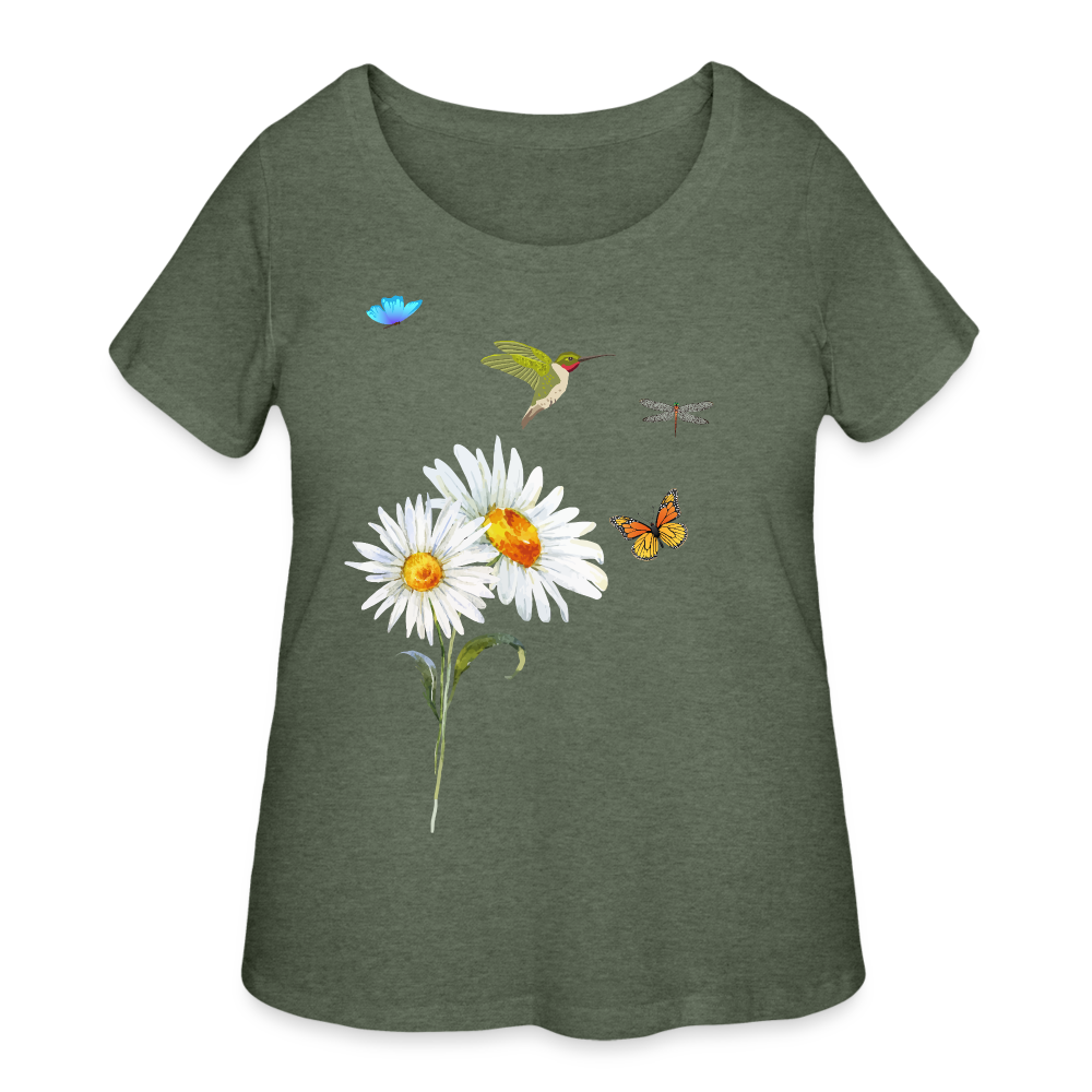 Women’s Curvy T-Shirt - heather military green