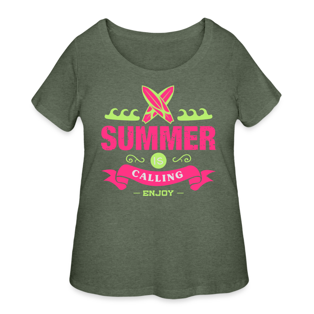 Women’s Curvy T-Shirt - heather military green