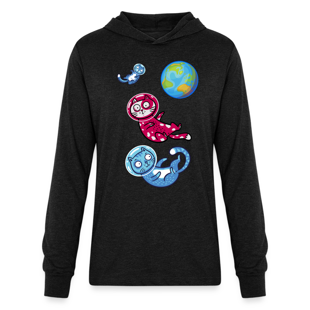 Unisex Long Sleeve Hoodie Shirt - heather black