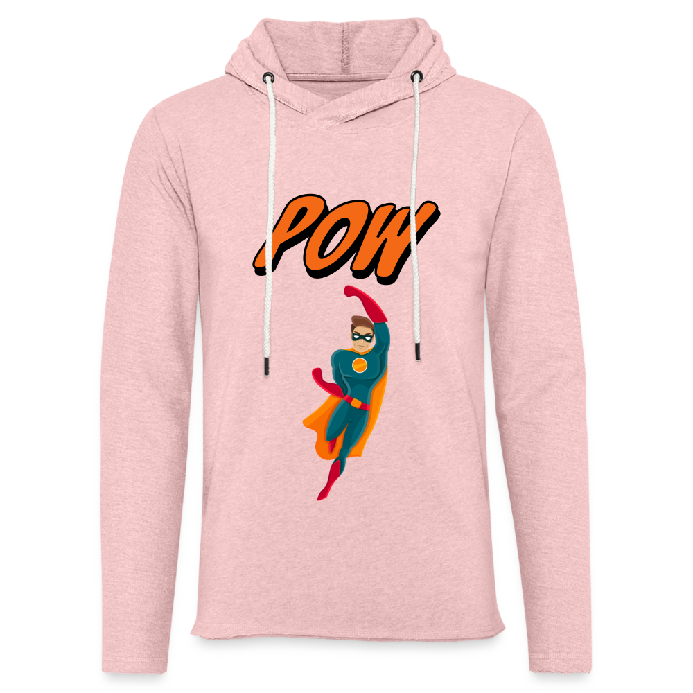 Unisex Lightweight Terry Hoodie - cream heather pink